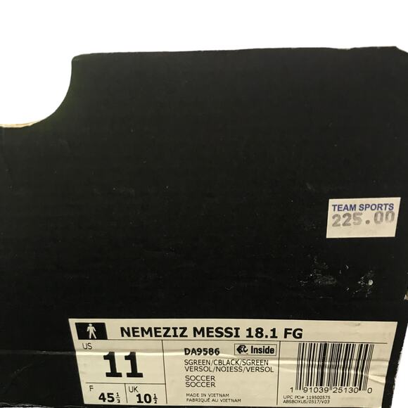 Adidas Men\'s Soccer Cleats Sz 11 Nemeziz Messi 18.1 FG Solar Green DA9586 NWT main image 7